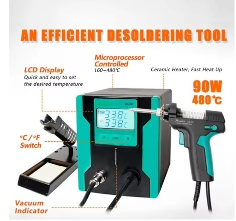 ESD 안전 SS-331H 디지털 전기 납땜 제거 펌프 - Desoldering Gun Vacuum Electric 리뷰 및 가격